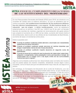 Descarga el comunicado en PDF y difúndelo Susituciones_Ya