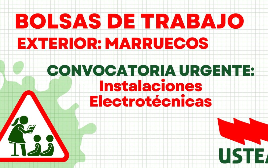 Exterior. MARRUECOS. Sustitución urgente: Instalaciones Electrotécnicas