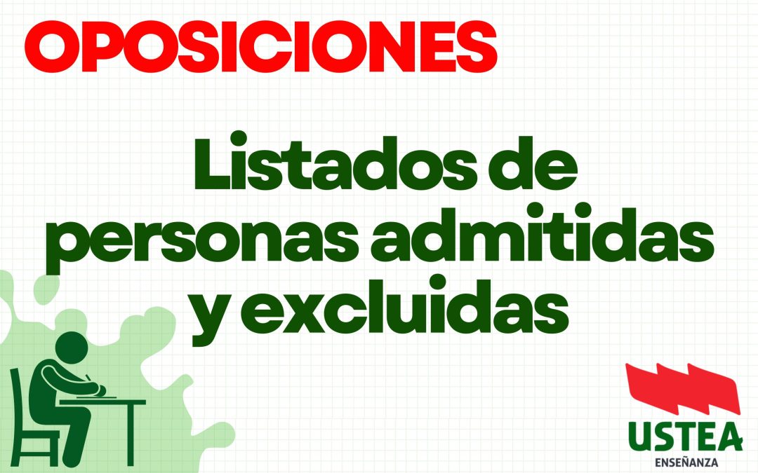 Oposiciones. Publicación y consulta de listados de personas admitidas y excluidas