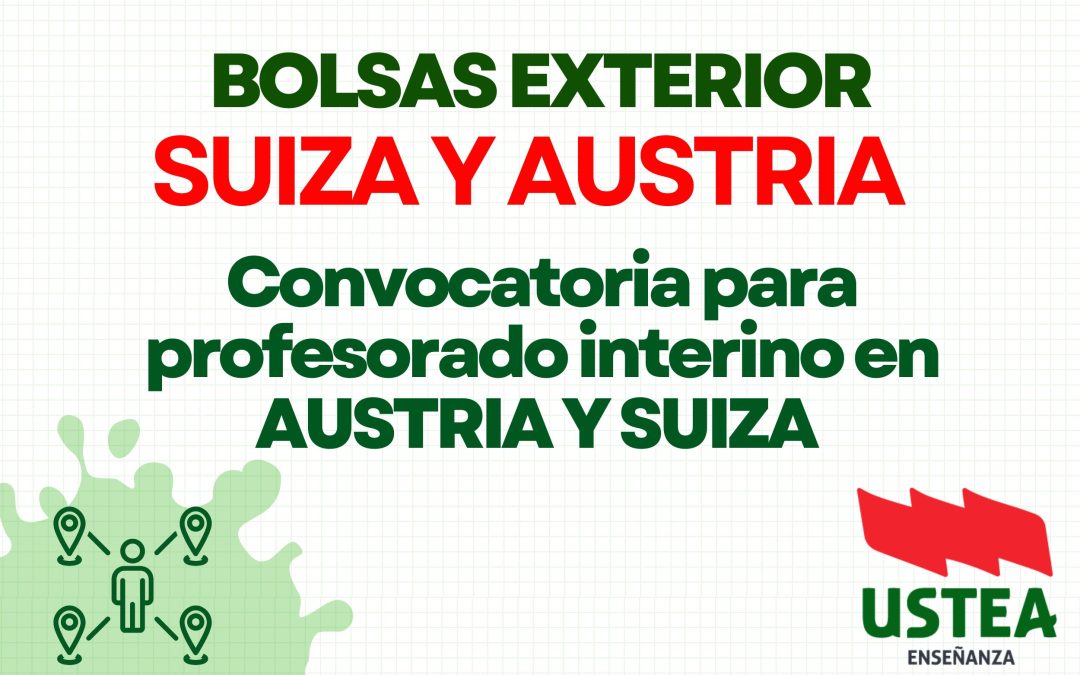 Suiza. Convocatoria para profesorado interino Suiza y Austria. Curso 2025-2026