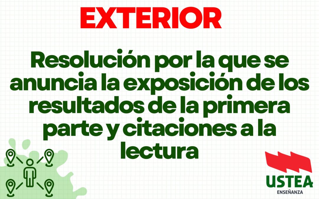 Exterior. Resolución por la que se anuncia la exposición de los resultados de la primera parte y citaciones a la…