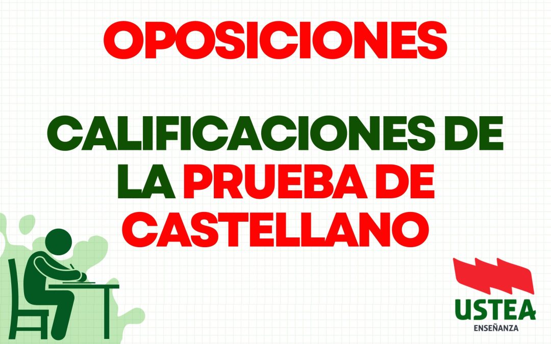 Oposiciones. Calificaciones de la Prueba de Castellano