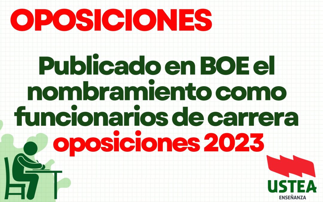 Oposiciones. Publicado en BOE el nombramiento como funcionarios de carrera