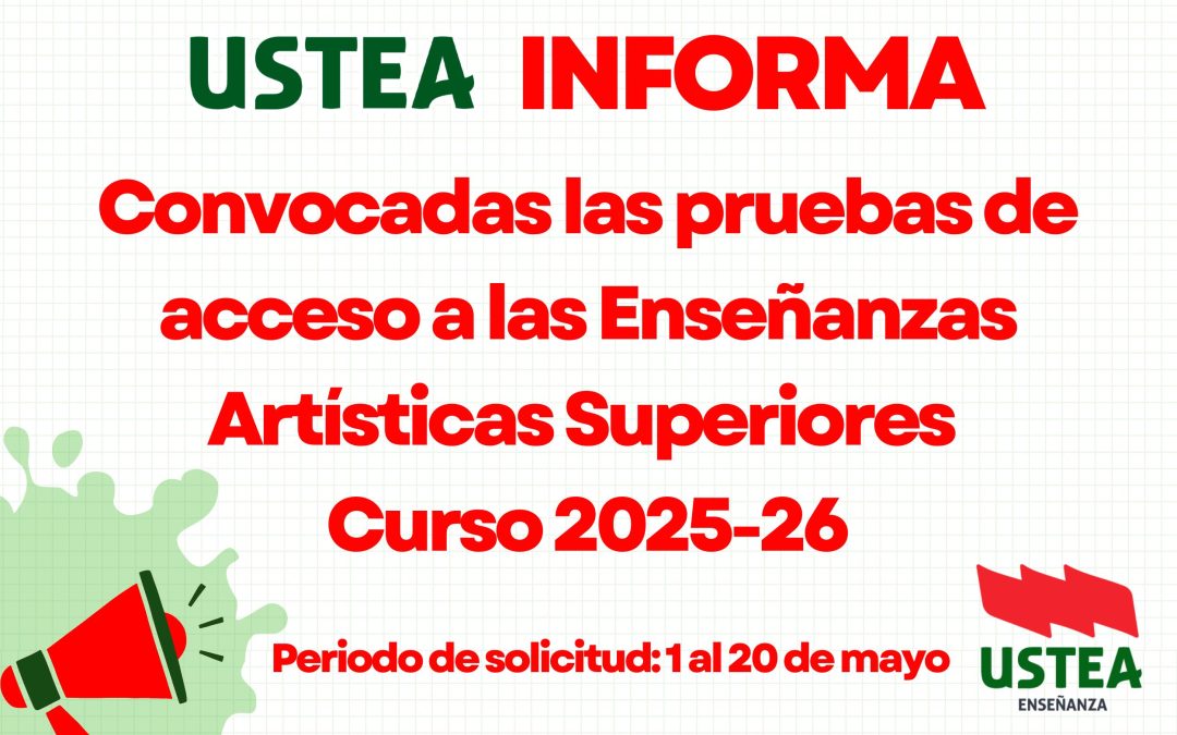 Convocatoria de pruebas de acceso a las Enseñanzas Artísticas Superiores