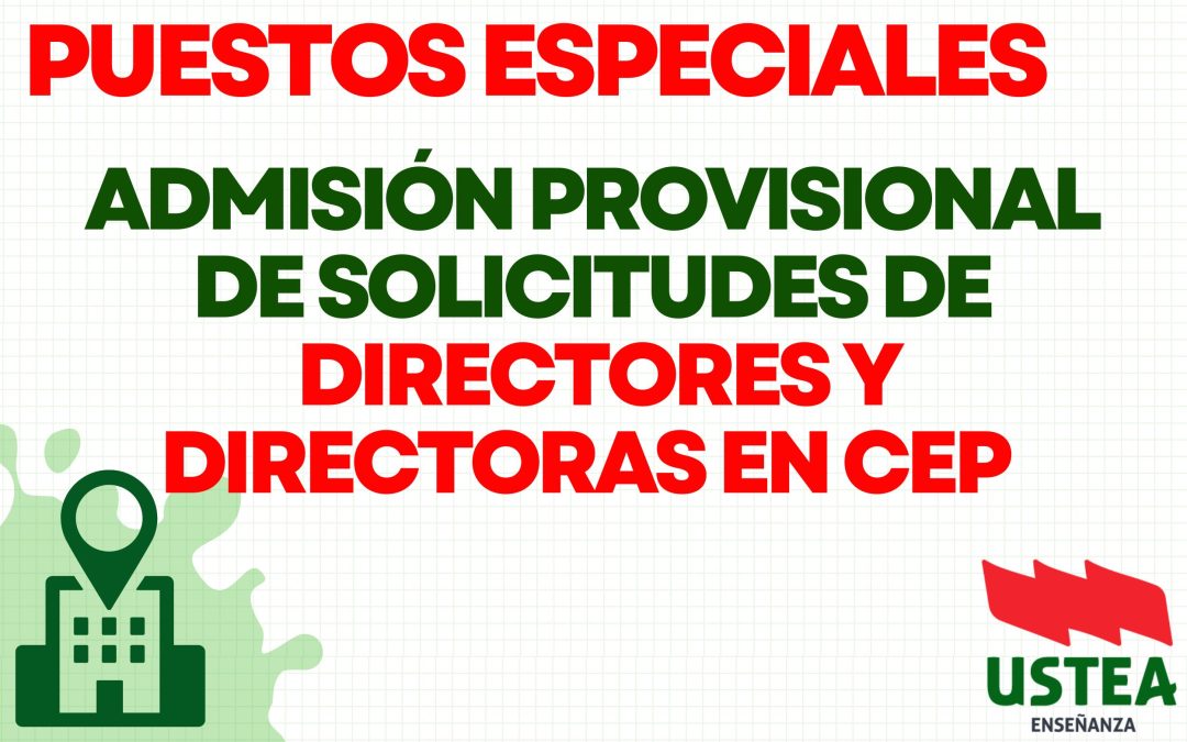 Directores y Directoras en Centros del Profesorado: Admisión Provisional de solicitudes