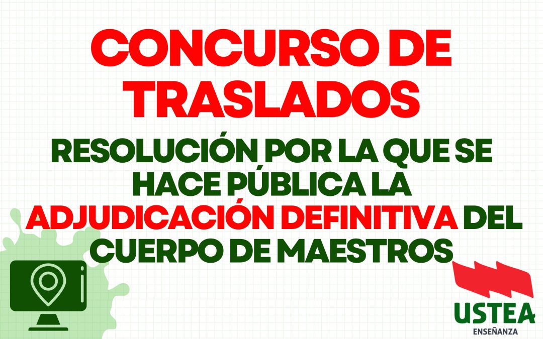 CONCURSO DE TRASLADOS. Resolución por la que se hace pública la adjudicación definitiva del Cuerpo de Maestros y aclaraciones.