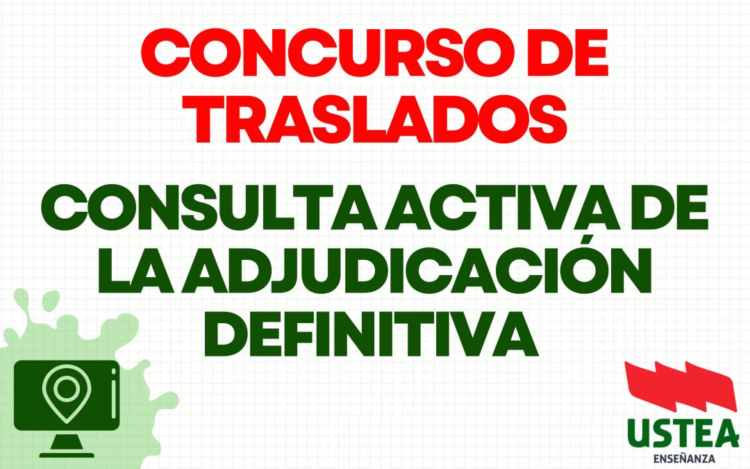 CONCURSO DE TRASLADOS. CUERPO DE MAESTROS. CONSULTA YA LA ADJUDICACIÓN DEFINITIVA.