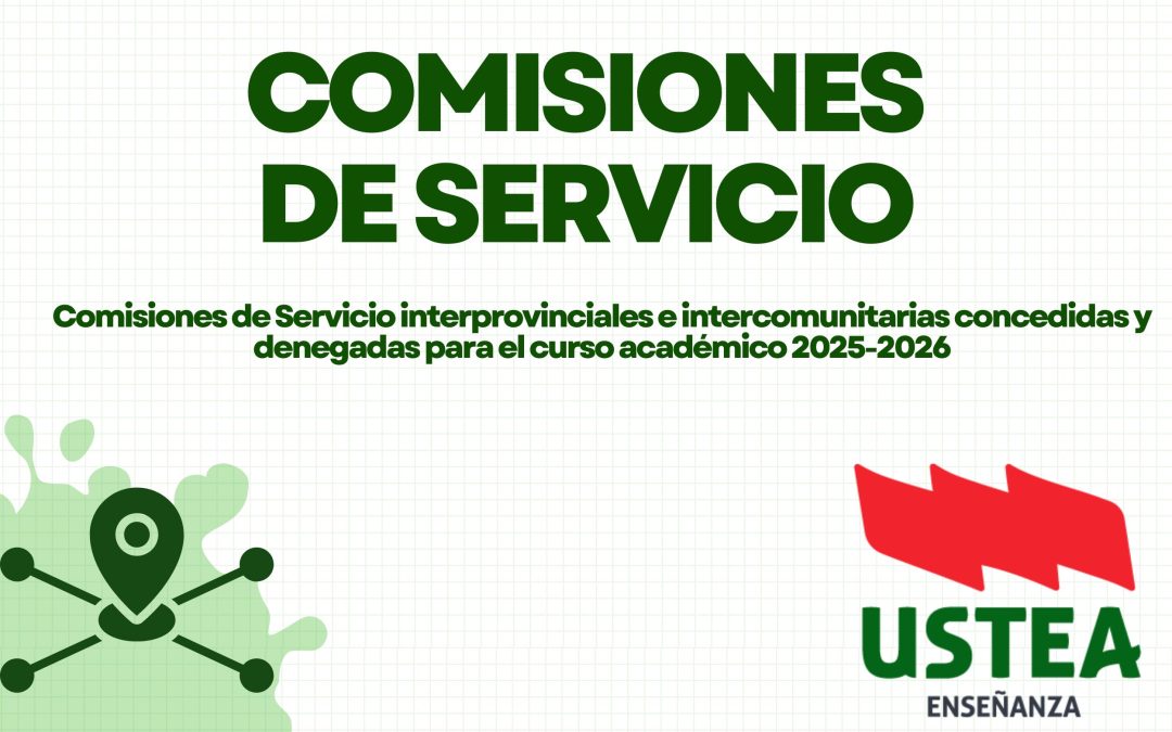 COMISIONES DE SERVICIOS: Comisiones de servicio interprovinciales e intercomunitarias concedidas y denegadas para el curso académico 2025-2026