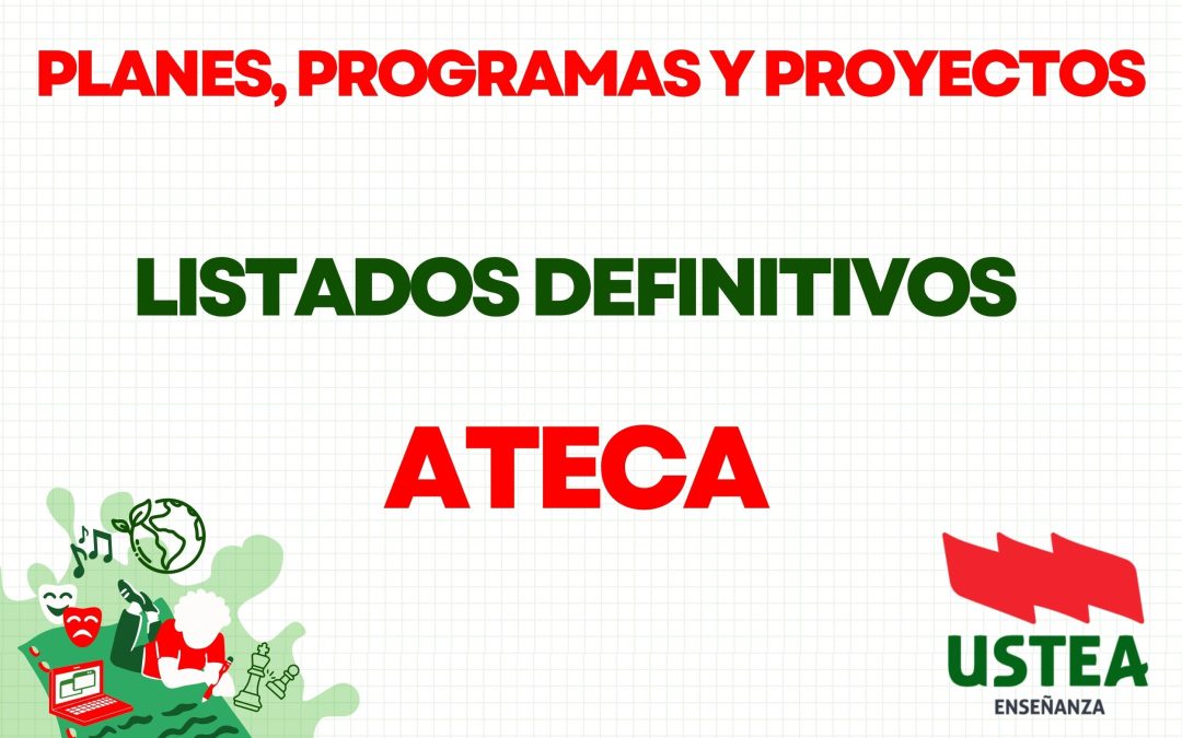 Planes, programas y proyectos. Listados definitivos de ATECA.