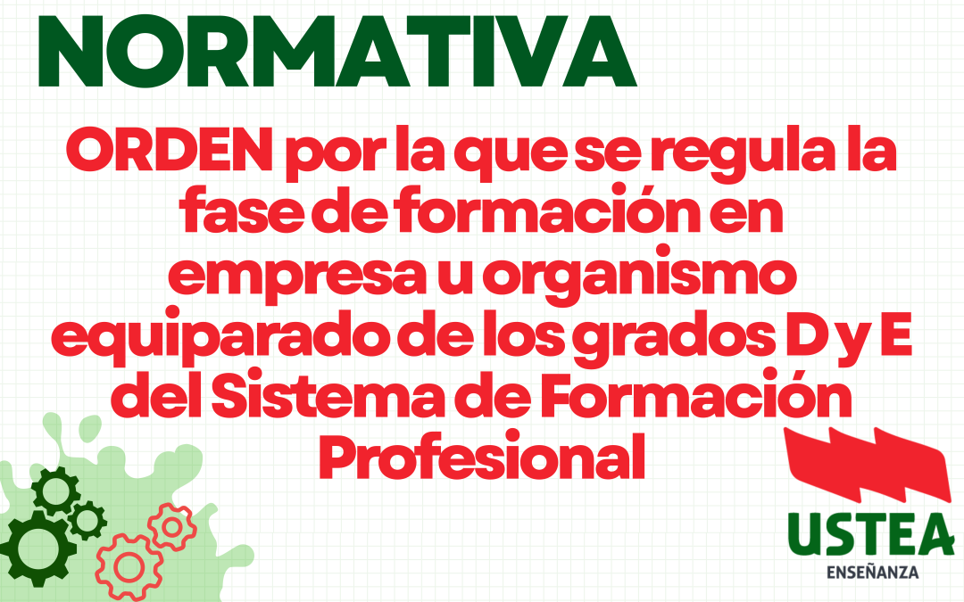 FP DUAL EN ANDALUCÍA: Publicada la Orden que Regula la Fase de Formación en Empresa (Grados D y E)