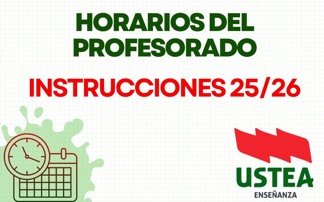 HORARIO DEL PROFESORADO: Instrucciones curso 2025/26