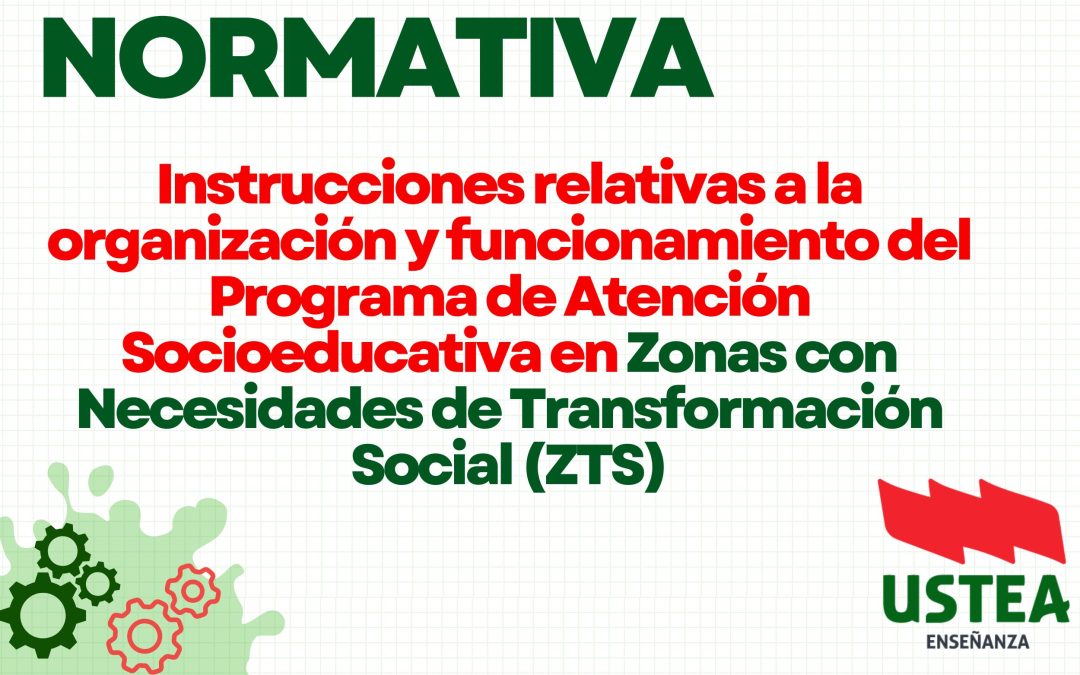 INSTRUCCIONES: Instrucciones relativas a la organización y funcionamiento del Programa de Atención Socioeducativa en Zonas con Necesidades de Transformación Social