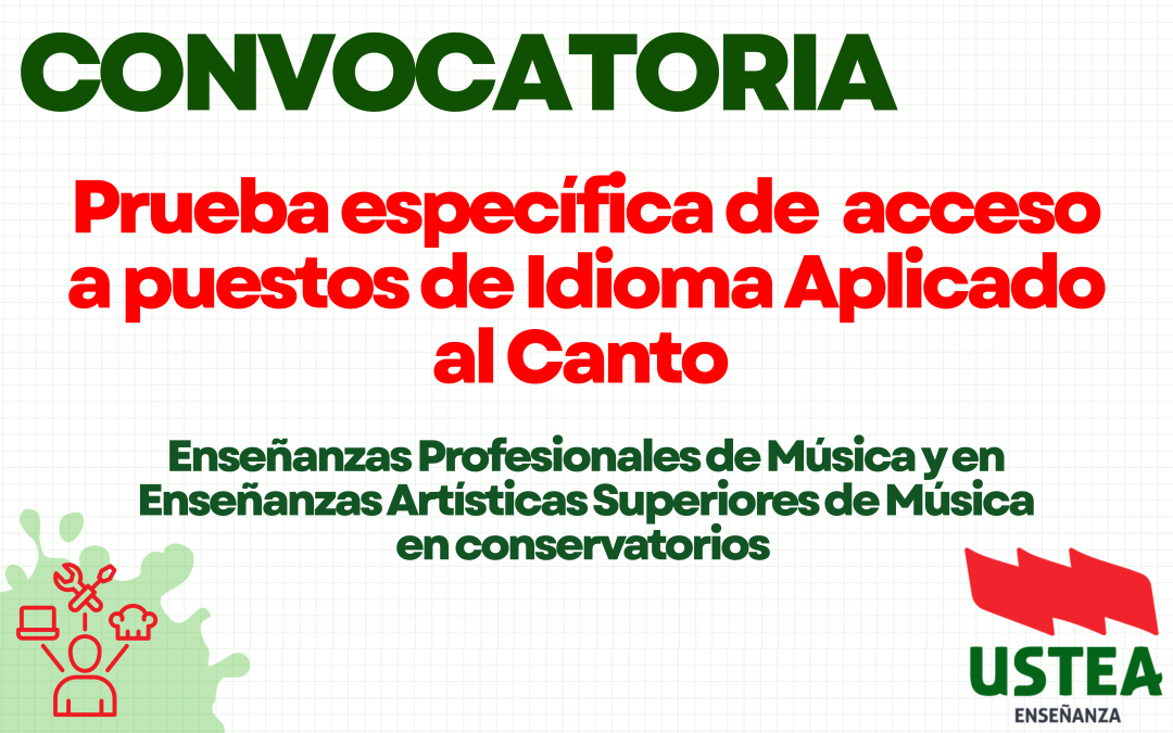 CONVOCATORIA DE PRUEBA DE ACREDITACIÓN: IDIOMA APLICADO AL CANTO