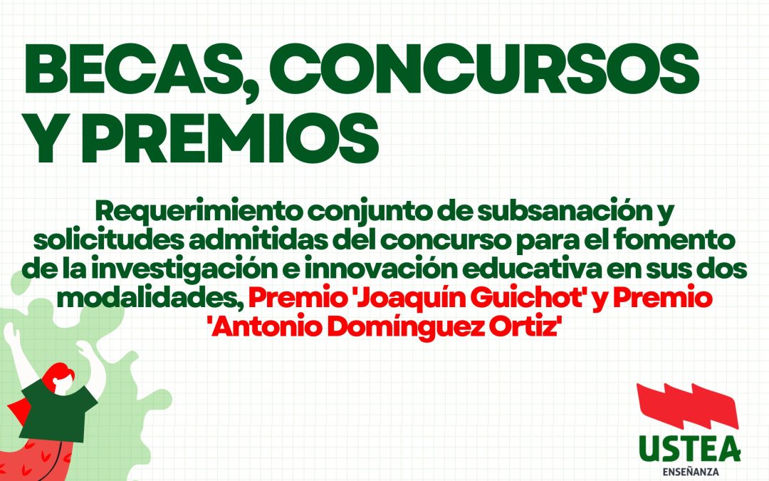 Publicado el requerimiento conjunto de subsanación y solicitudes admitidas del concurso para el fomento de la investigación e innovación educativa…