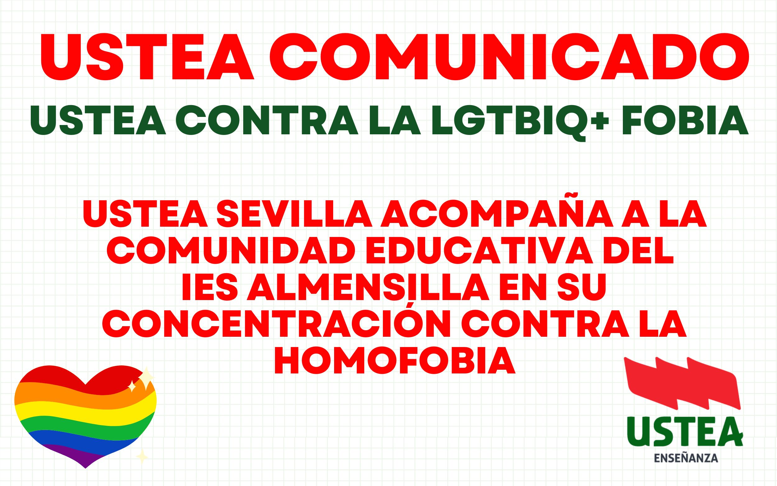 SEVILLA: USTEA CONTRA LA LGTBIQ FOBIA: Por unos centros andaluces con diversidad y sin odio
