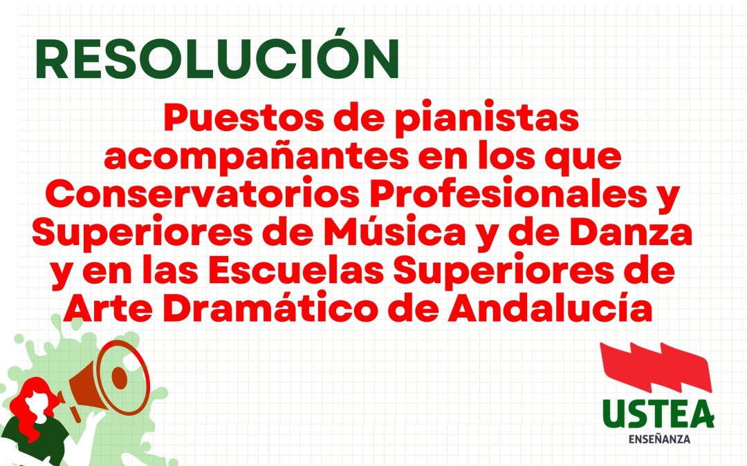MÚSICA Y DANZA: Personal admitido de puestos de pianistas acompañantes en los que Conservatorios Profesionales y Superiores de Música y…
