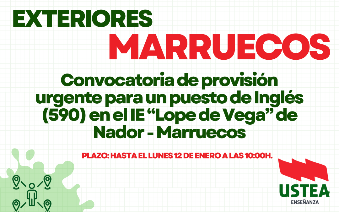 EXTERIOR: MARRUECOS. SUSTITUCIÓN INGLÉS (590)
