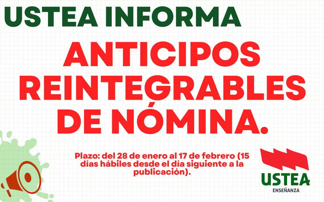 ANTICIPOS REINTEGRABLES DE NÓMINA 2026: ABIERTO EL PLAZO DE SOLICITUD