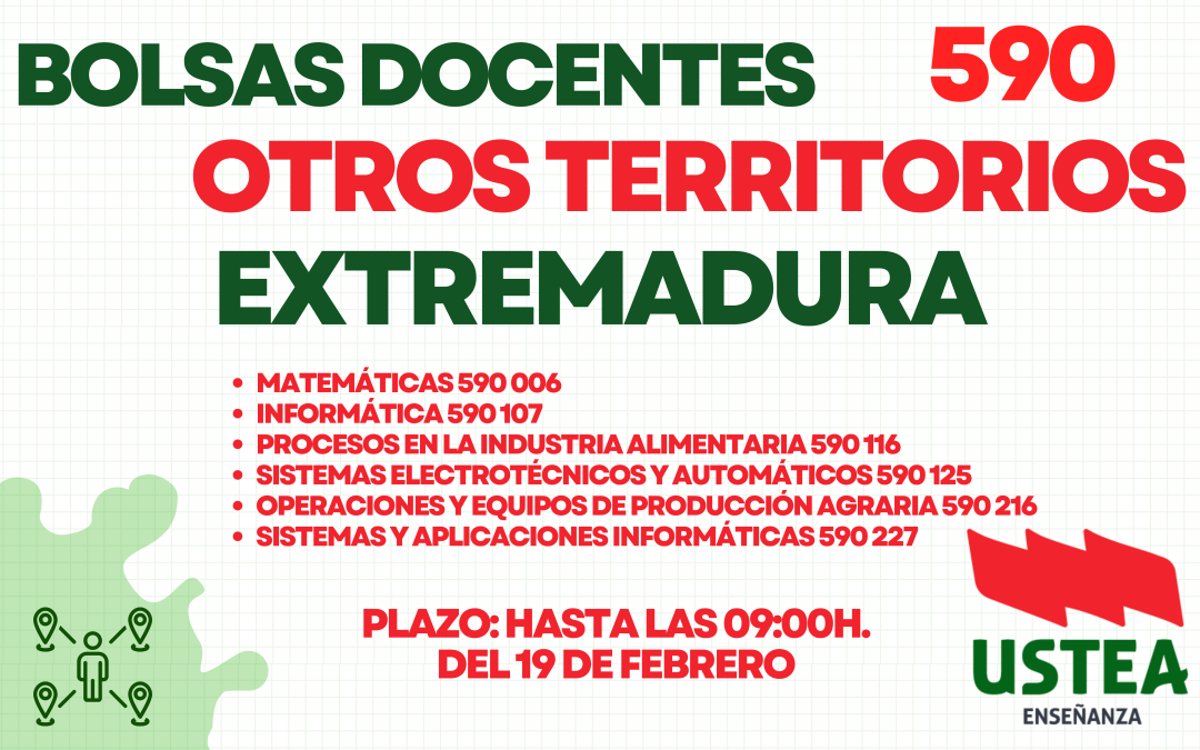 BOLSAS DOCENTES. OTROS TERRITORIOS: EXTREMADURA (590).