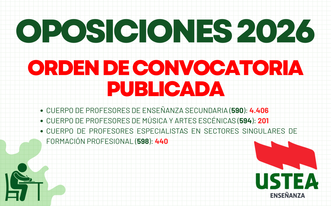 OPOSICIONES 2026: PUBLICADA LA ORDEN DE CONVOCATORIA.