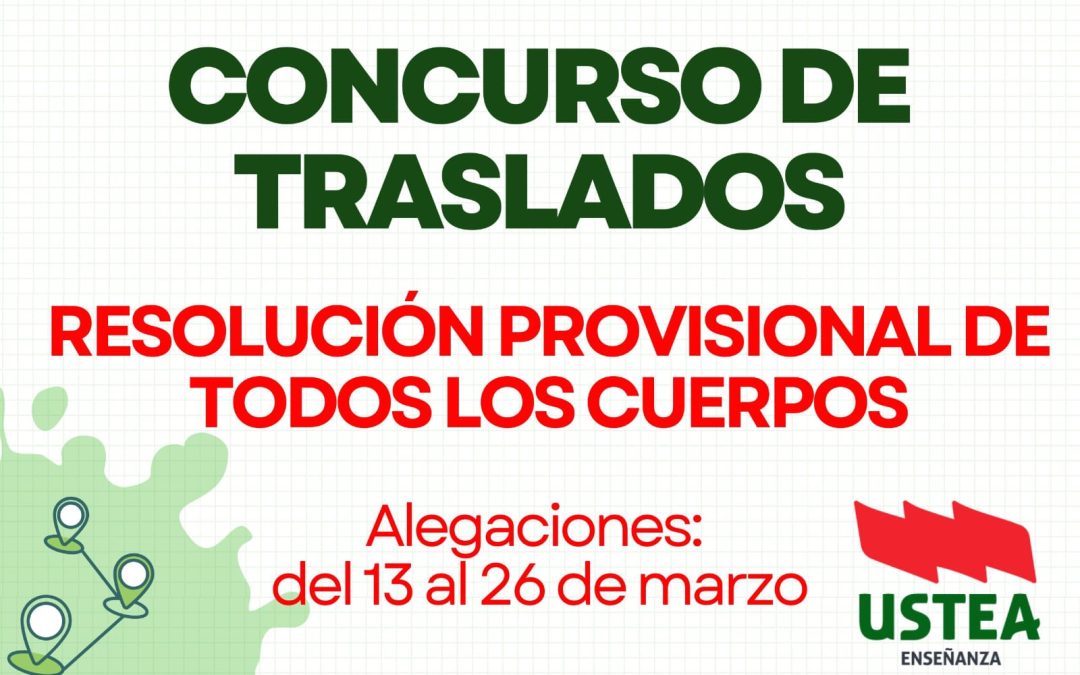 CONCURSO DE TRASLADOS: PUBLICADAS LAS ADJUDICACIONES PROVISIONALES