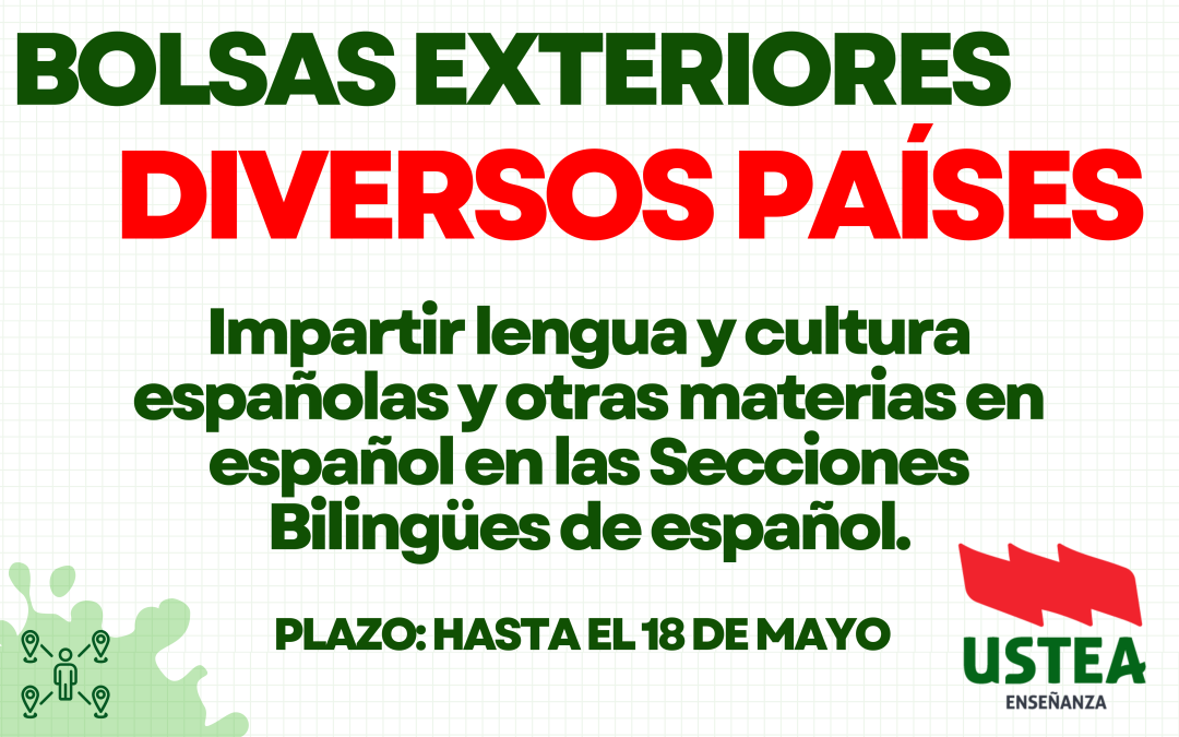 EXTERIOR: CONVOCATORIA DE PLAZAS EN SECCIONES BILINGÜES PARA EL CURSO 2026/2027