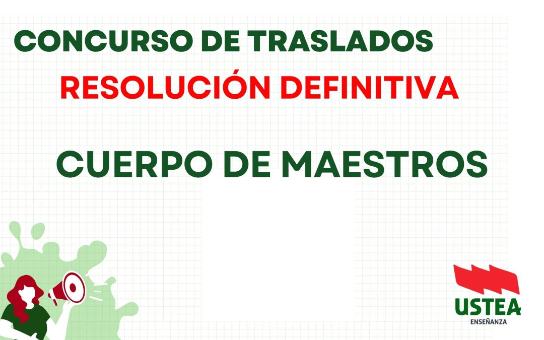 CONCURSO DE TRASLADOS: RESOLUCIÓN DEFINITIVA DEL CUERPO DE MAESTROS