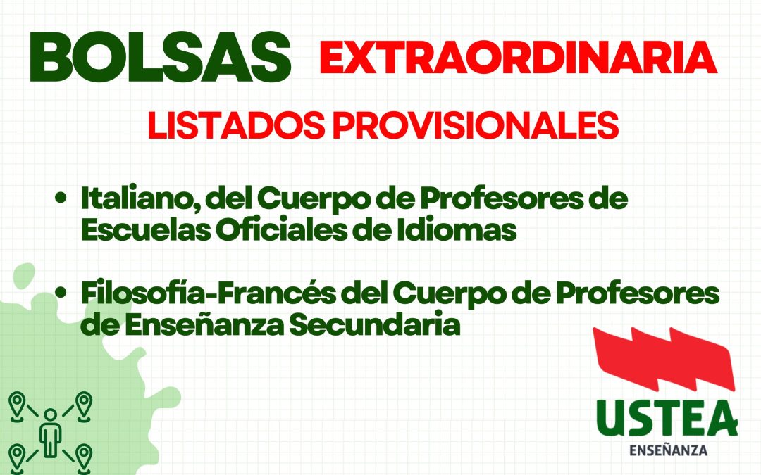 BOLSA EXTRAORDINARIA: Listados provisionales: Filosofía-Francés (Secundaria) e Italiano del Cuerpo de Profesores de Escuelas Oficiales de Idiomas