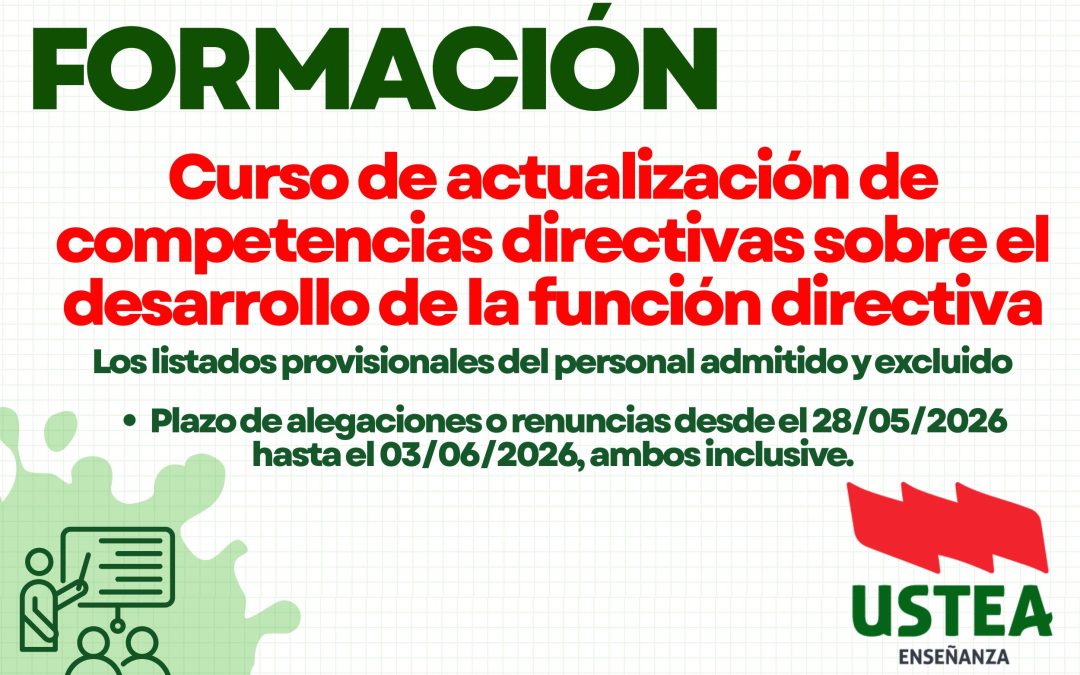 FORMACIÓN: Curso de actualización de competencias directivas sobre el desarrollo de la función directiva