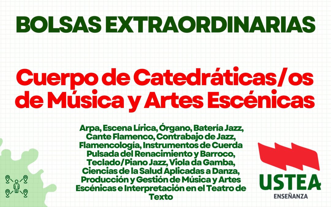 BOLSA EXTRAORDINARIA: Cuerpo de Catedráticas/os de Música y Artes Escénicas