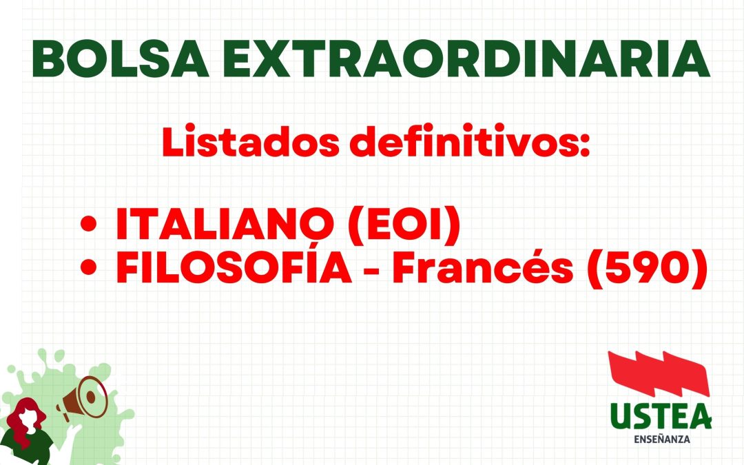 BOLSAS EXTRAORDINARIA: Filosofía – Francés (590) e Italiano (EOI)