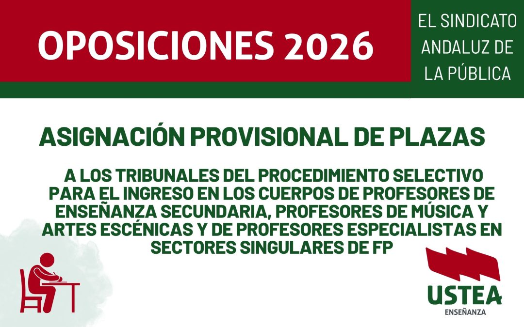 OPOSICIONES: Asignación provisional de plazas a los tribunales en los Cuerpos de Profesores de Enseñanza Secundaria, Profesores de Música y&hellip;