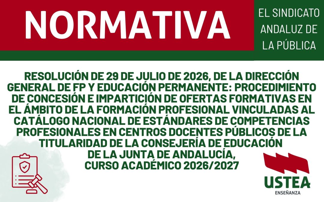 CONCESIÓN E IMPARTICIÓN DE OFERTAS FORMATIVAS DE FP. Catálogo Nacional de Estándares de Competencias.