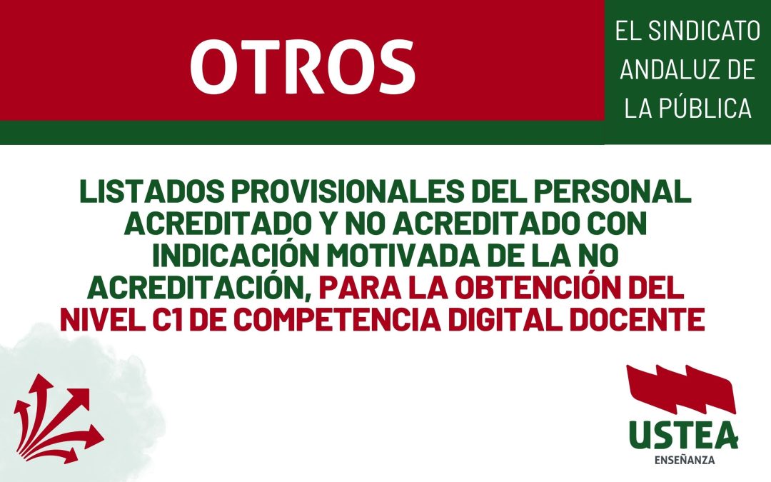 RESOLUCIÓN. Listados provisionales del personal acreditado y no acreditado con indicación motivada de la no acreditación, de la convocatoria del&hellip;