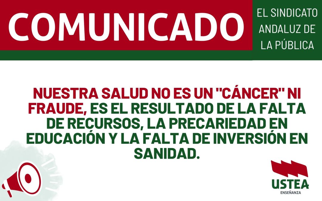 NUESTRA SALUD NO ES UN «CÁNCER» NI FRAUDE.