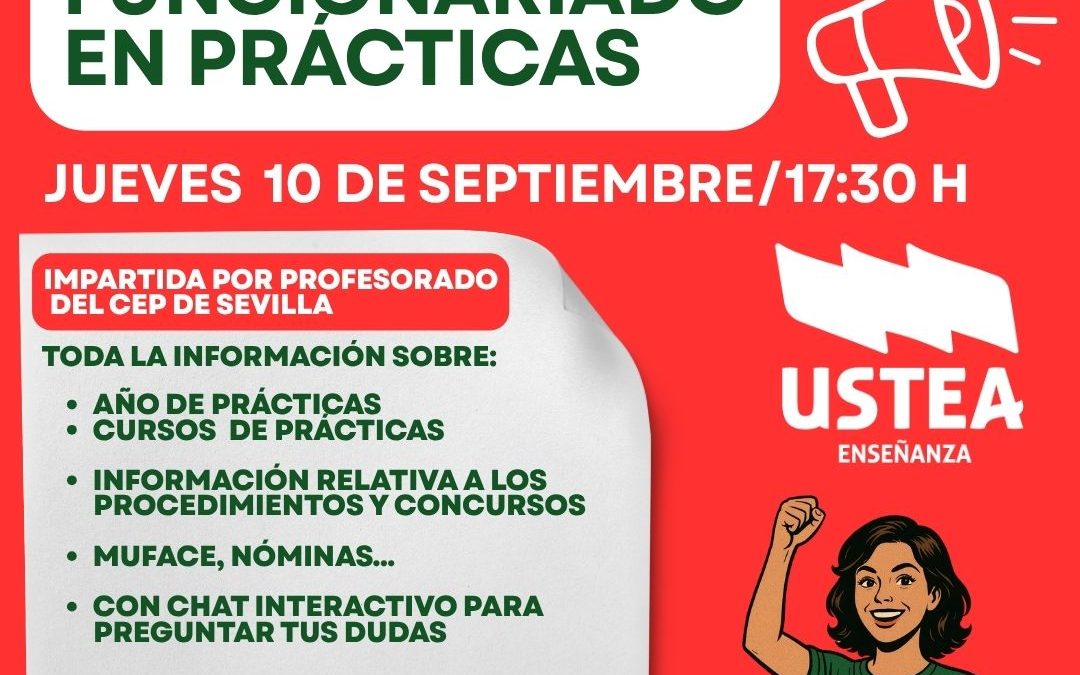 CHARLA ONLINE FUNCIONARIADO EN PRÁCTICAS: 10 de septiembre 17:30 h