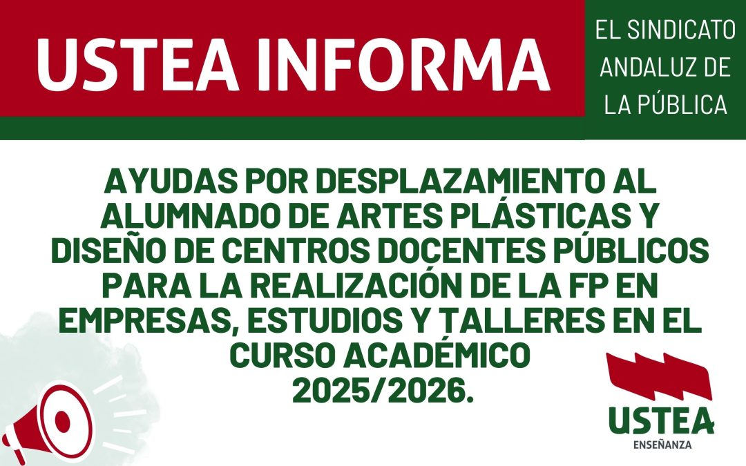 Ayudas por desplazamiento al alumnado de Artes Plásticas y Diseño de centros docentes públicos para la realización de la FP&hellip;
