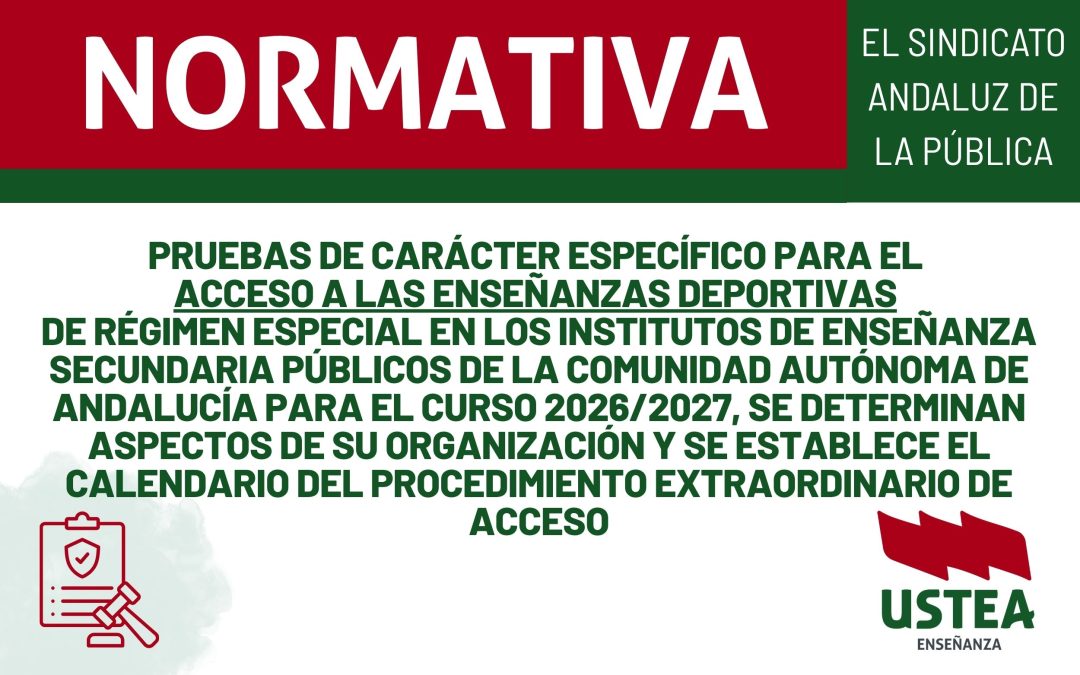 Pruebas de carácter específico para el acceso a las enseñanzas deportivas de régimen especial en los IES