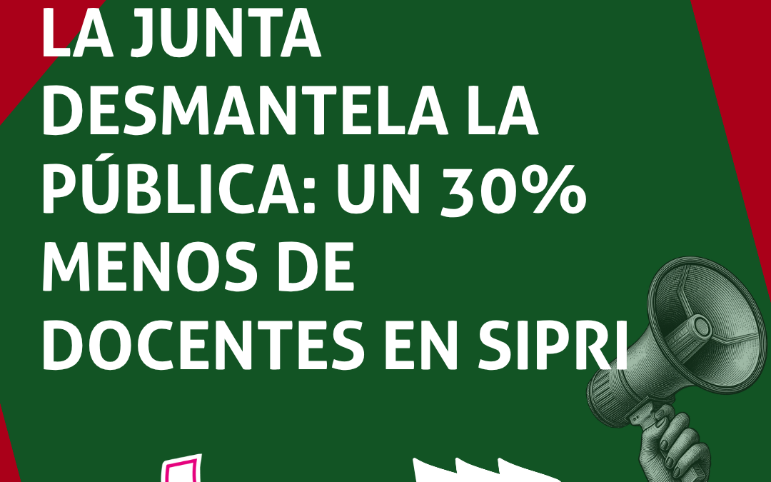 INFORME DE SIPRI: UN RECORTE DEL 30% EN LAS PLAZAS PARA DESMANTELAR LA EDUCACIÓN PÚBLICA