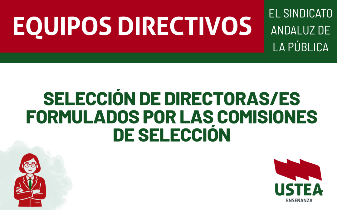 SELECCIÓN DE DIRECTORAS/ES formulados por las comisiones de selección