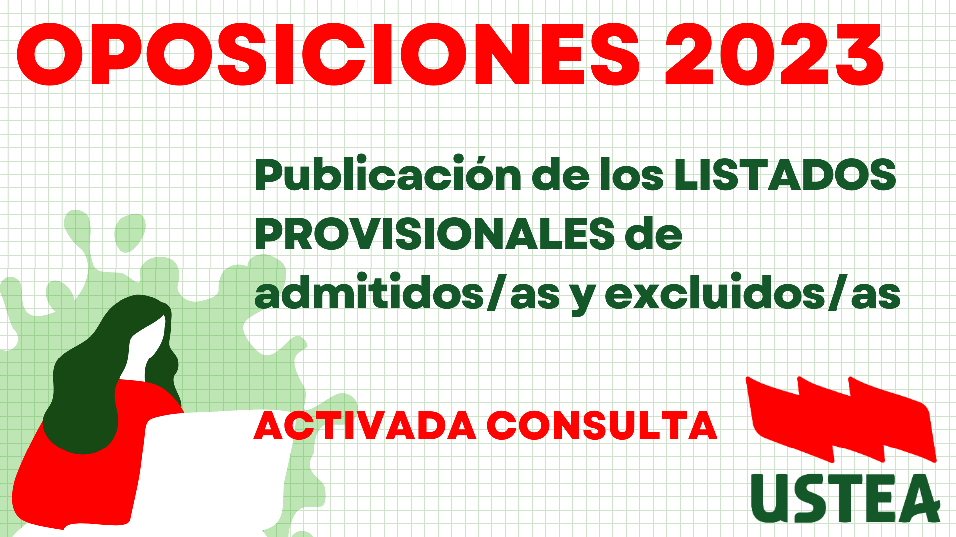 OPOSICIONES. Listado PROVISIONAL de admitidos/as y excluidos/as Educación